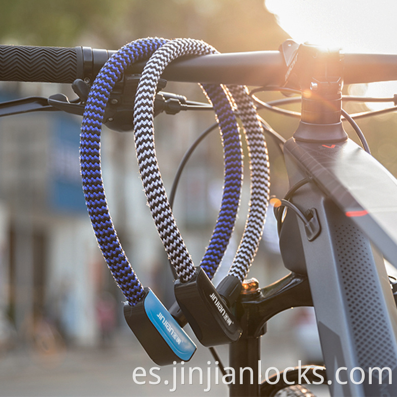 Accesorios de motocicleta antirrobo de Jinjian Cable de cadena Bicicleta de bicicleta Cierro de bicicleta cubierta con tela de color